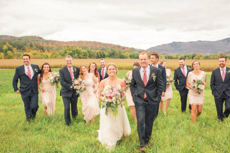 Newlyweds and their guests