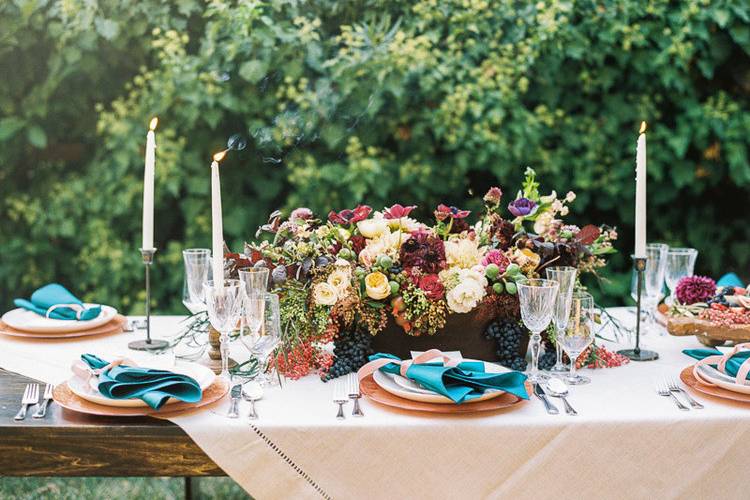 Garden dining setup