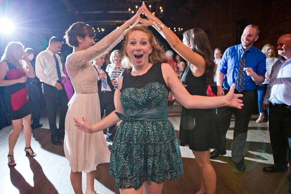 Matt and Lindsey's wedding at High Line Car House. Photo by Angela Fortin Studio Photography.