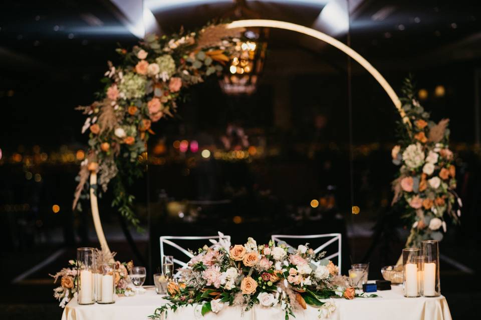 Arch Behind Sweetheart Table