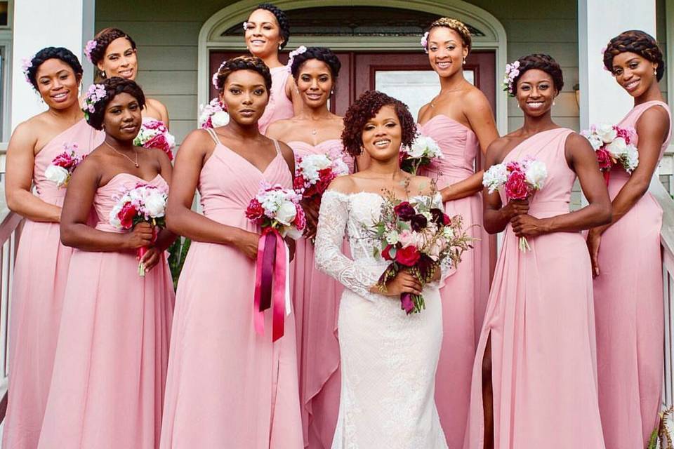 Beautiful Bride and her bridal party