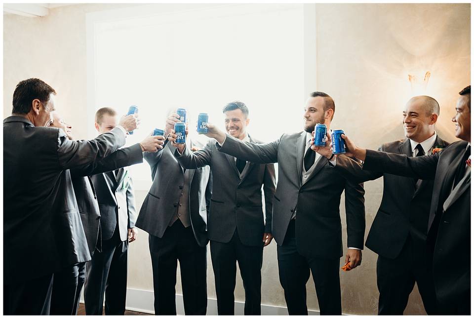 Groom getting ready