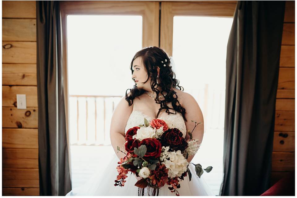 Bride getting ready