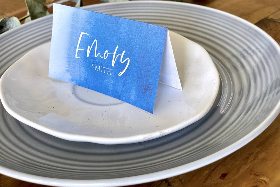 Watercolor Wash Place Card