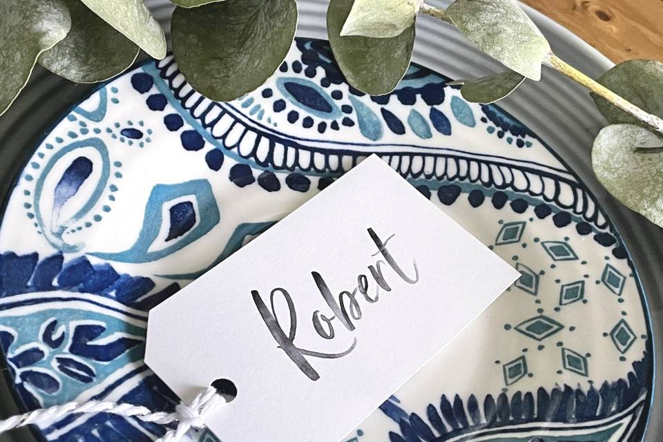 Place Card Watercolor Writing
