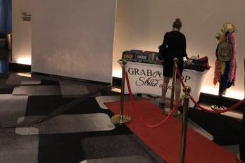Red carpet and stanchions