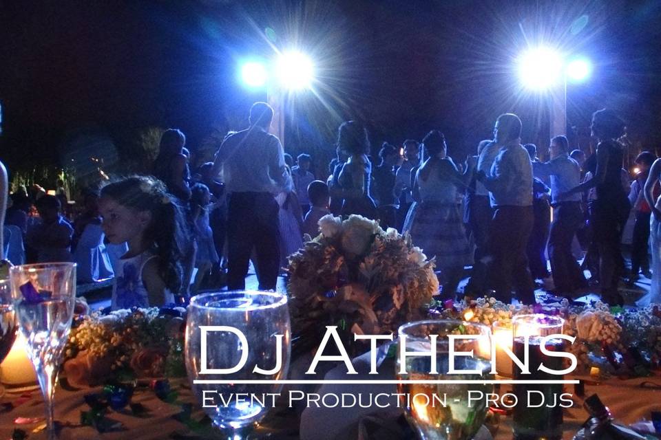 Dance floor lighting created from Dj Athens wedding entertainment company in Greece