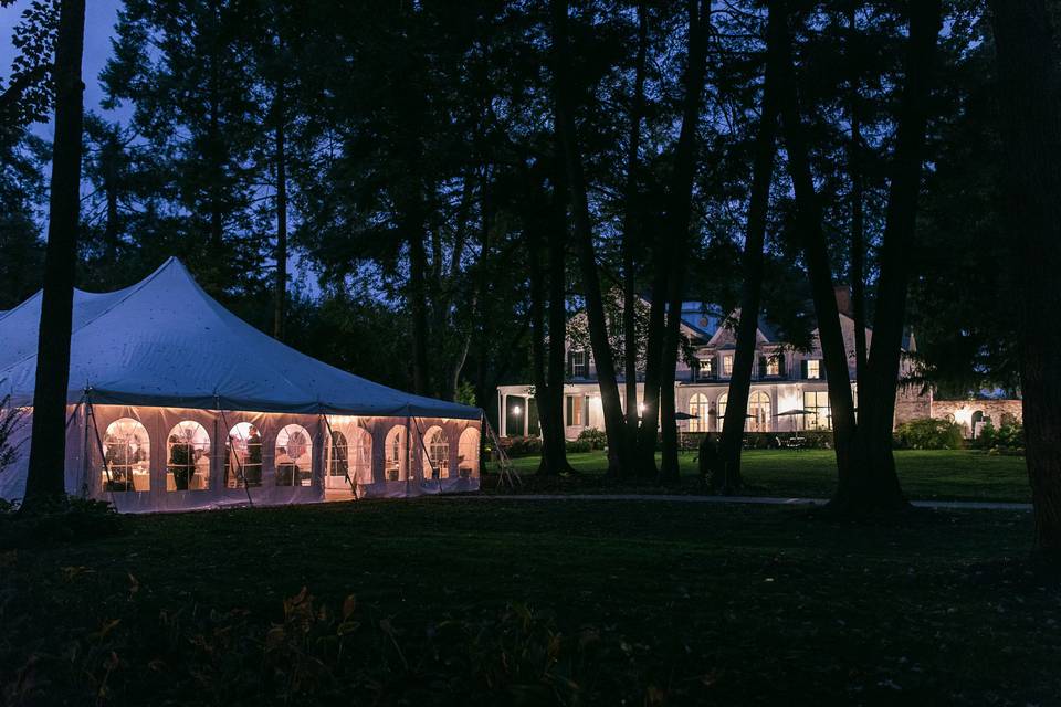 The house as seen from the tent