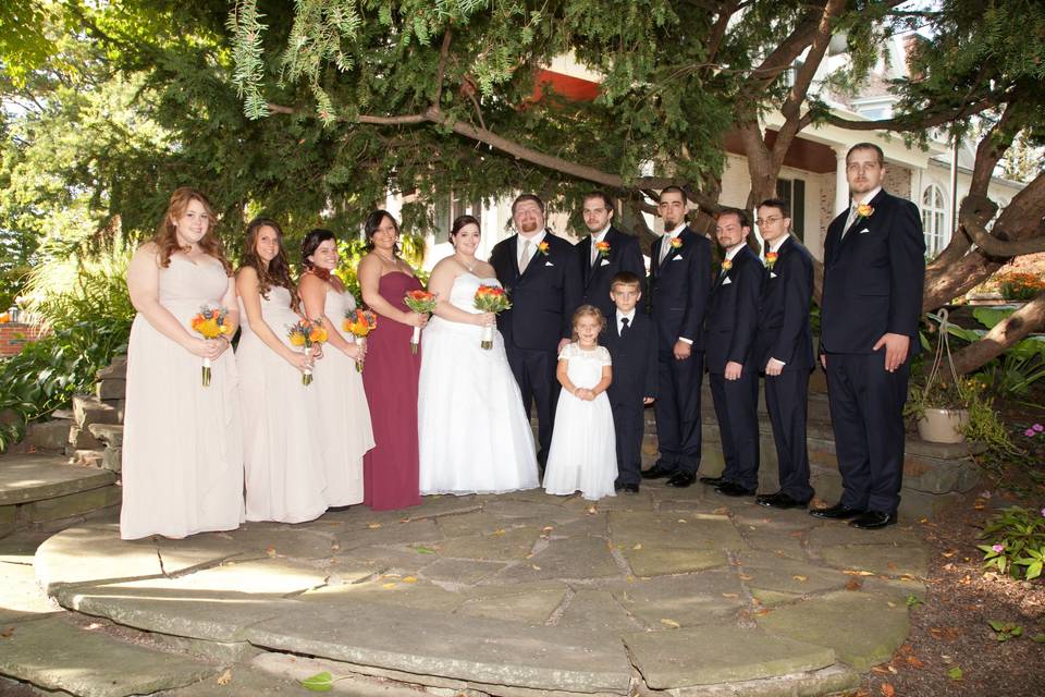 Bridal party in our secret garden room