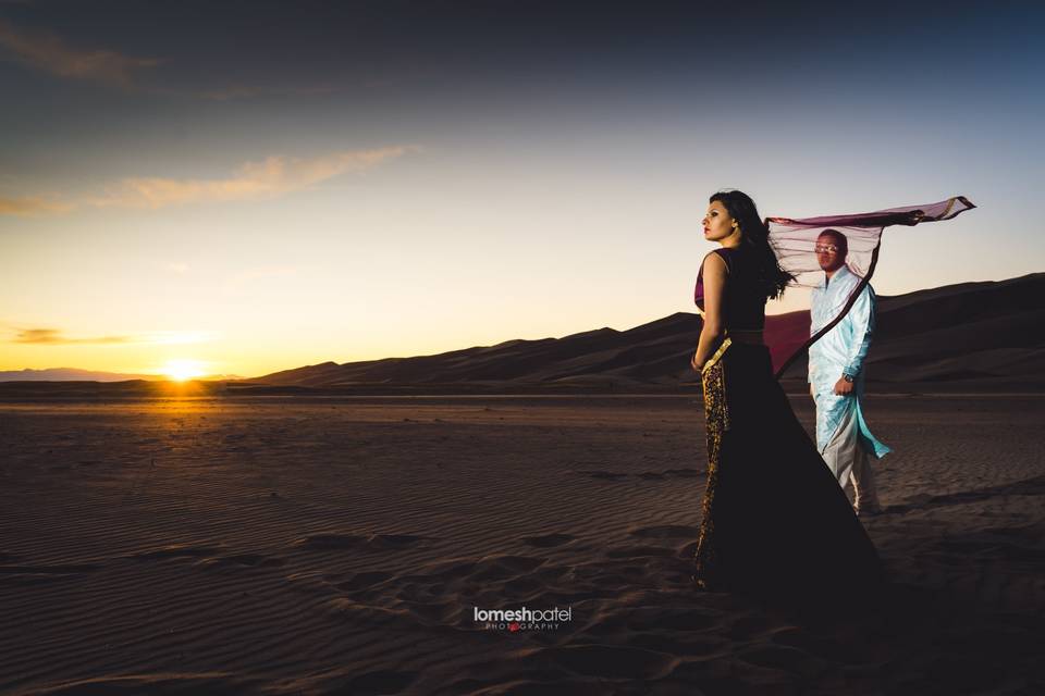 Dramatic desert backdrop