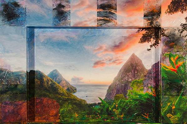 St. Lucia 22X28 mixed mediaView from bridal couples honeymoon suite. 1st anniversary present from the groom to his bride.