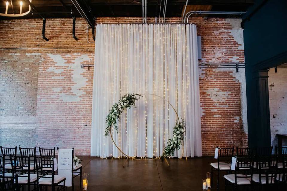 Ceremony Room with gold ring