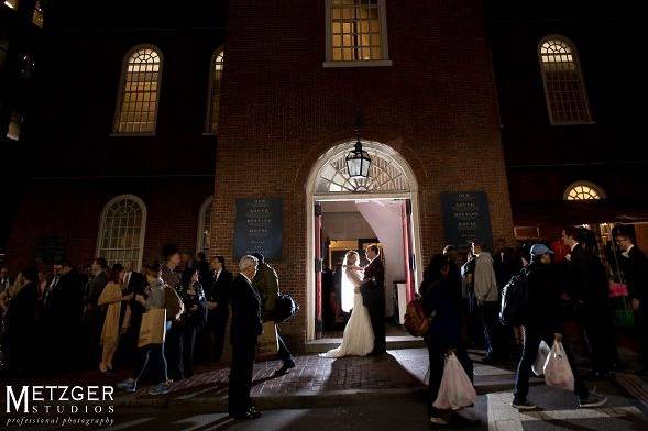 A summer evening adds some drama to your wedding photos. Congratulations, erin and jonathan! Photography by scott metzger.