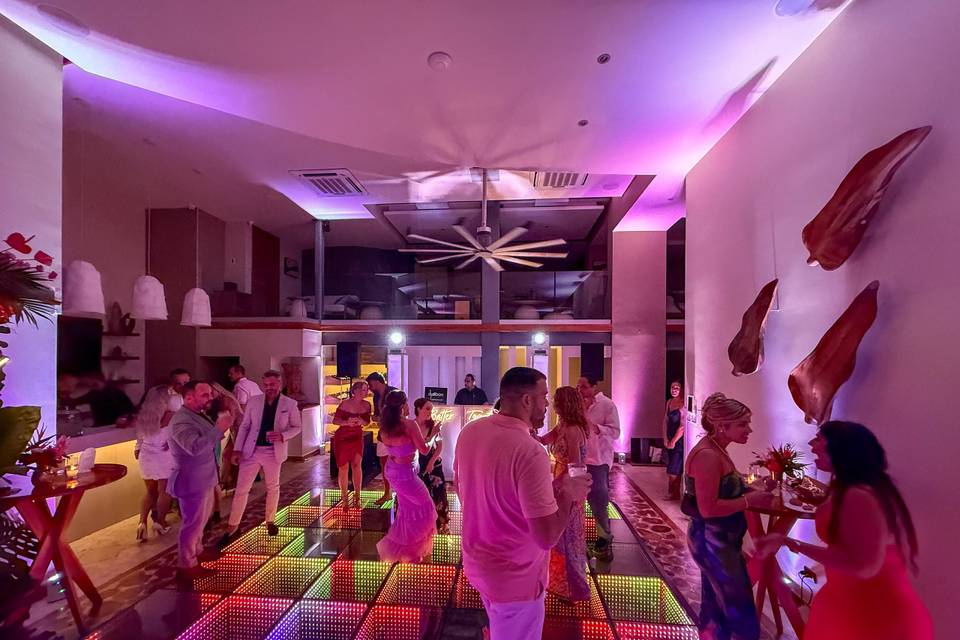 Infinity LED Dance Floor at a Wedding Reception