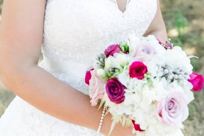 Bride and bouquet