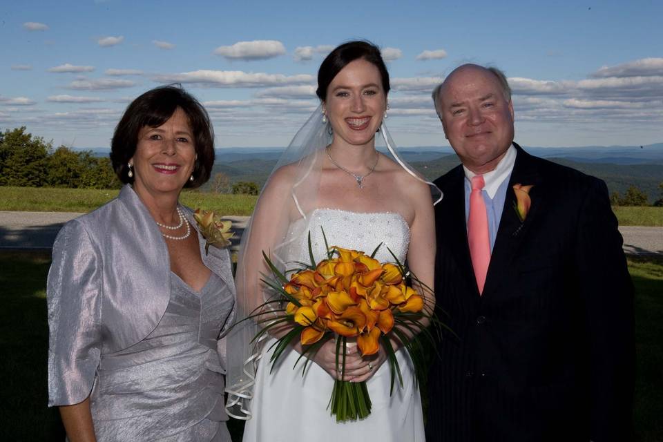 Bride with her parents