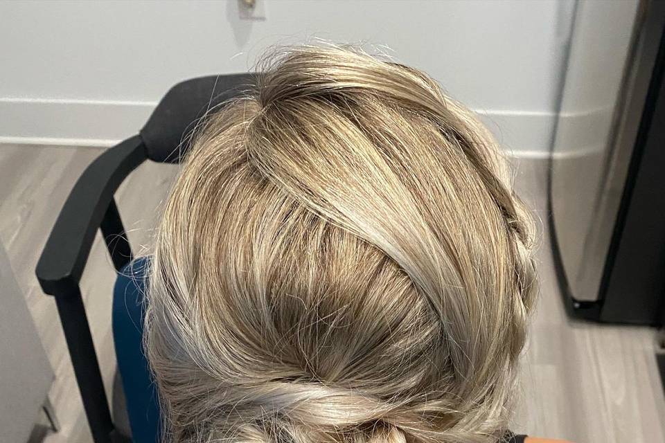 Full updo with braid