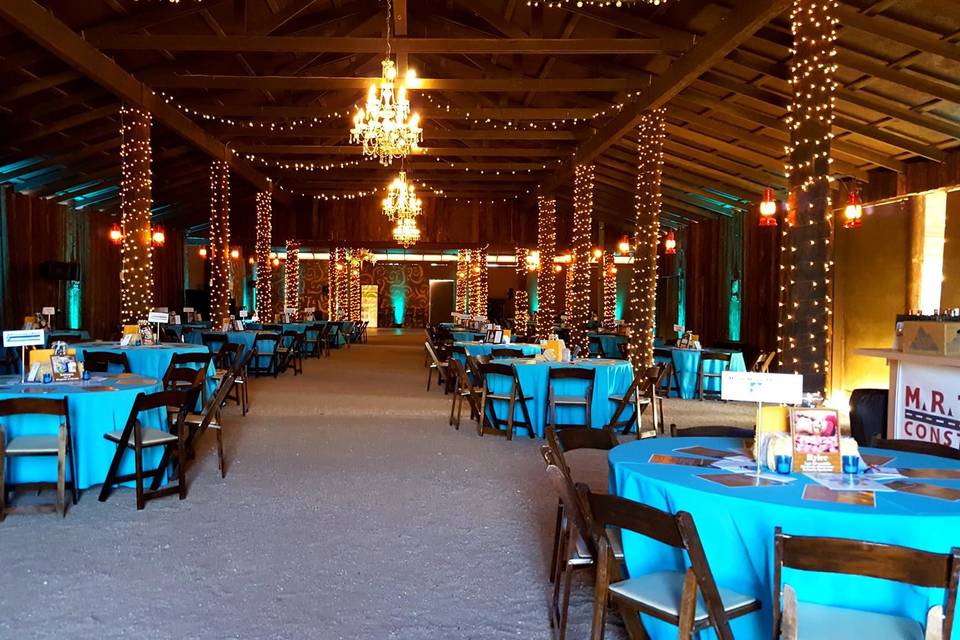 Wedding reception setup