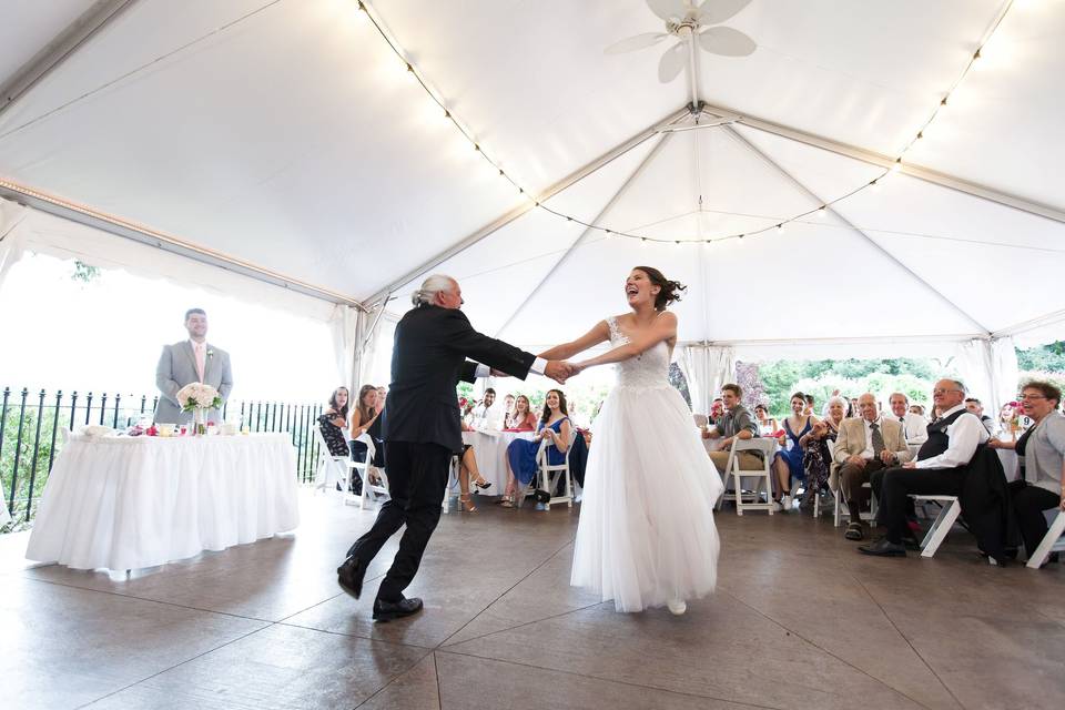 Cabin Tent Bride & Dad