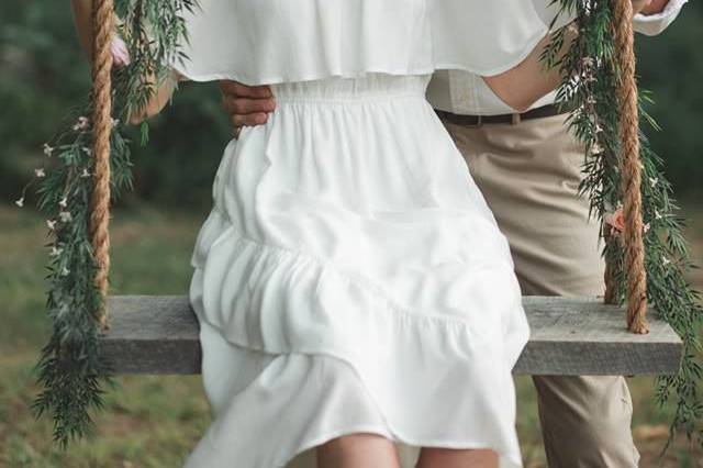 Bride on the swing