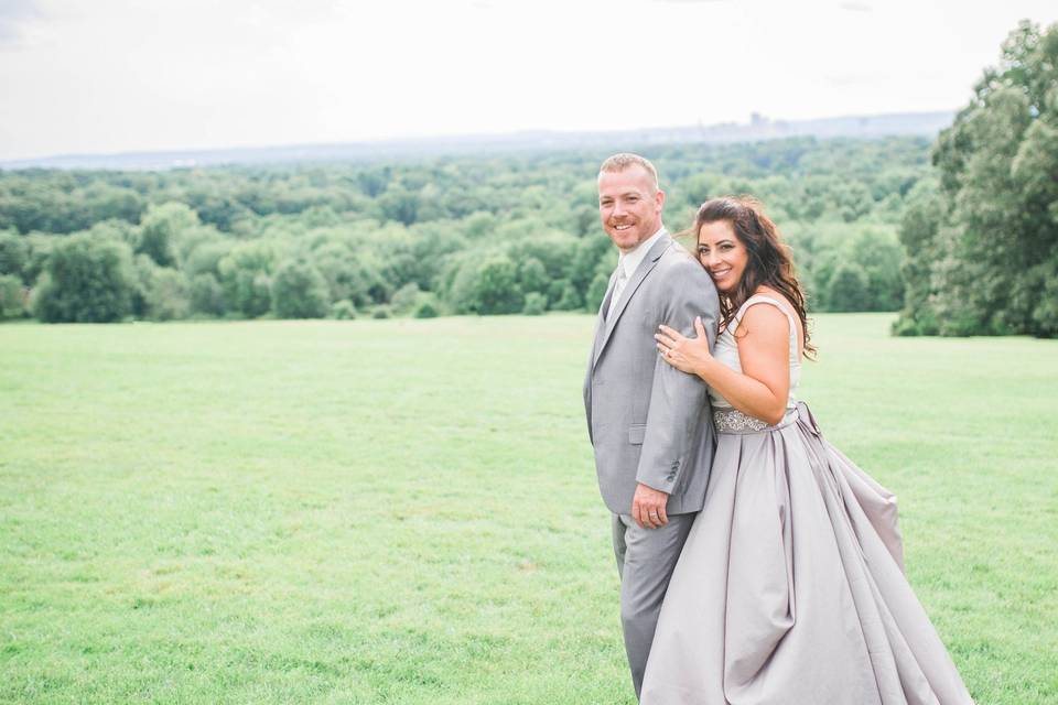 What a great dress and view