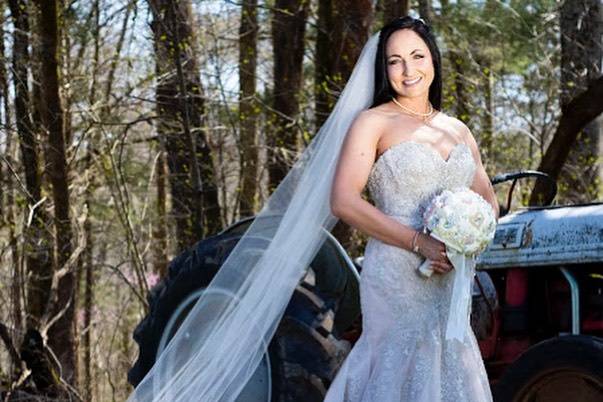 Bride and 46' Ford Tractor