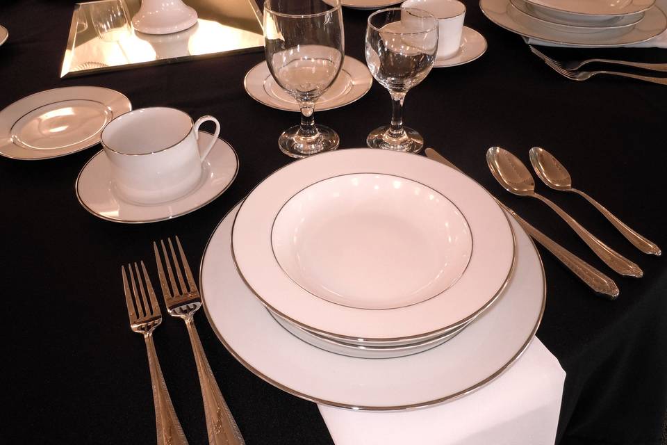 Plates and silverware