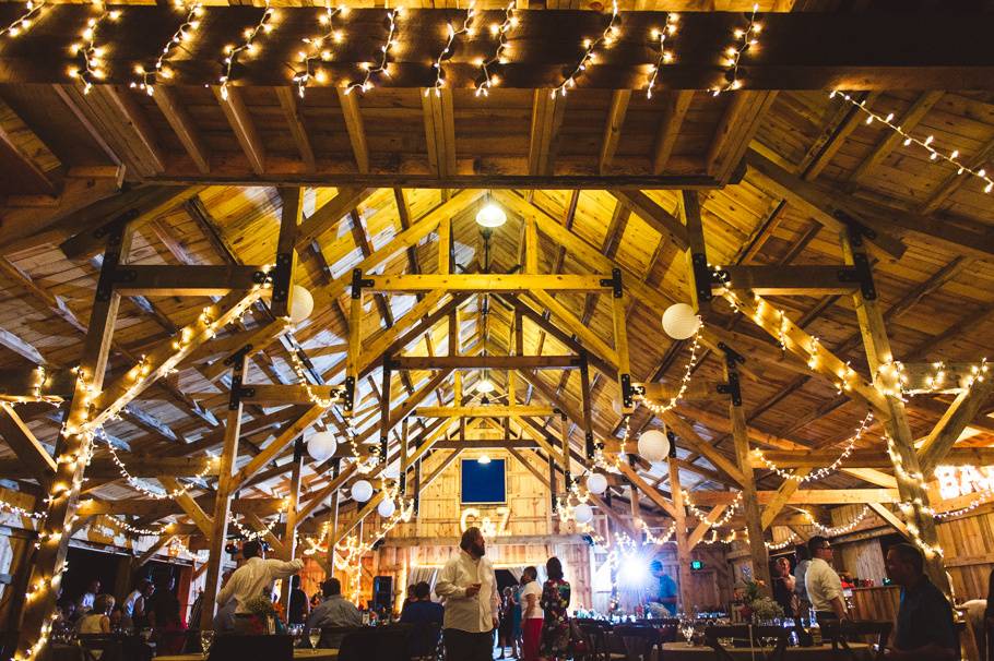 Romantic lighting in the barn