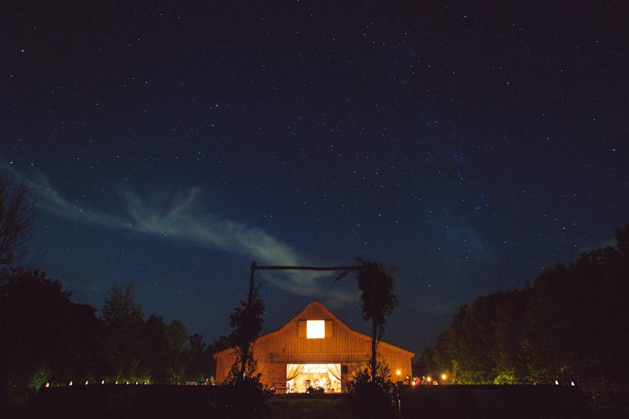 The barn at night