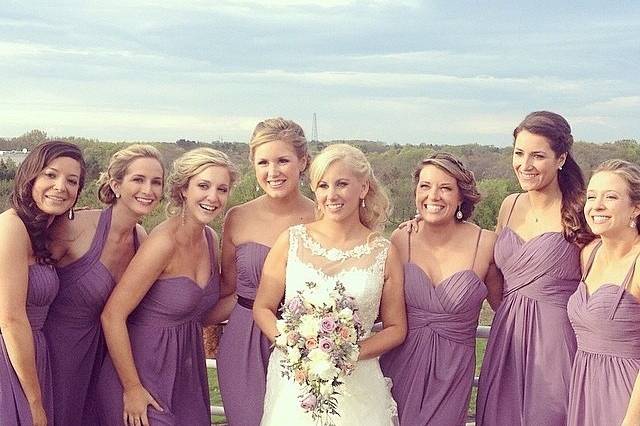 Bride and her bridesmaids