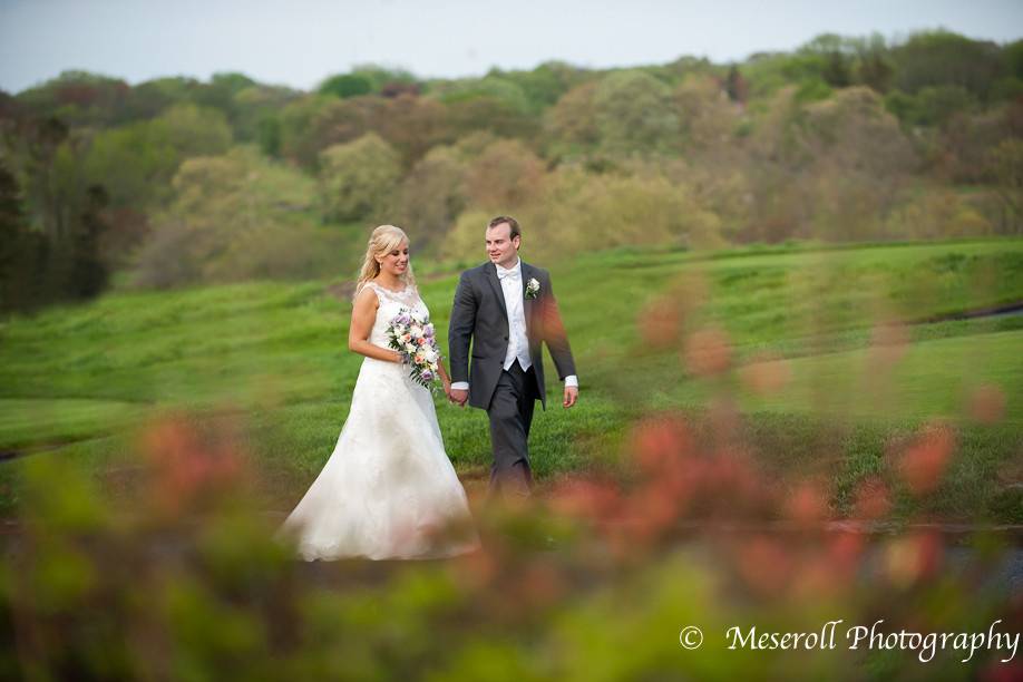 Couple walking the course