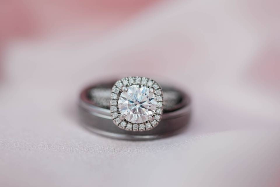 A closeup of the ring