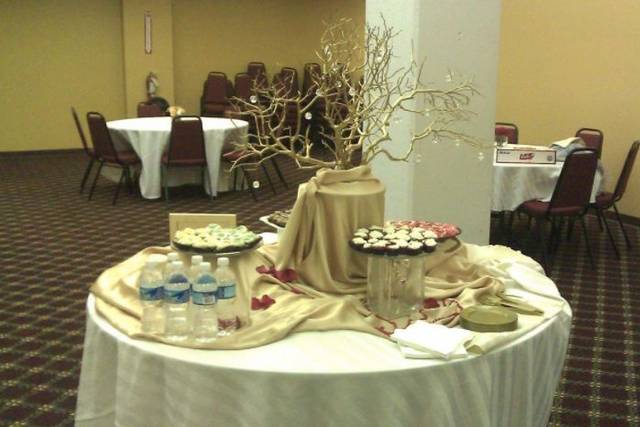 Table setup with centerpiece