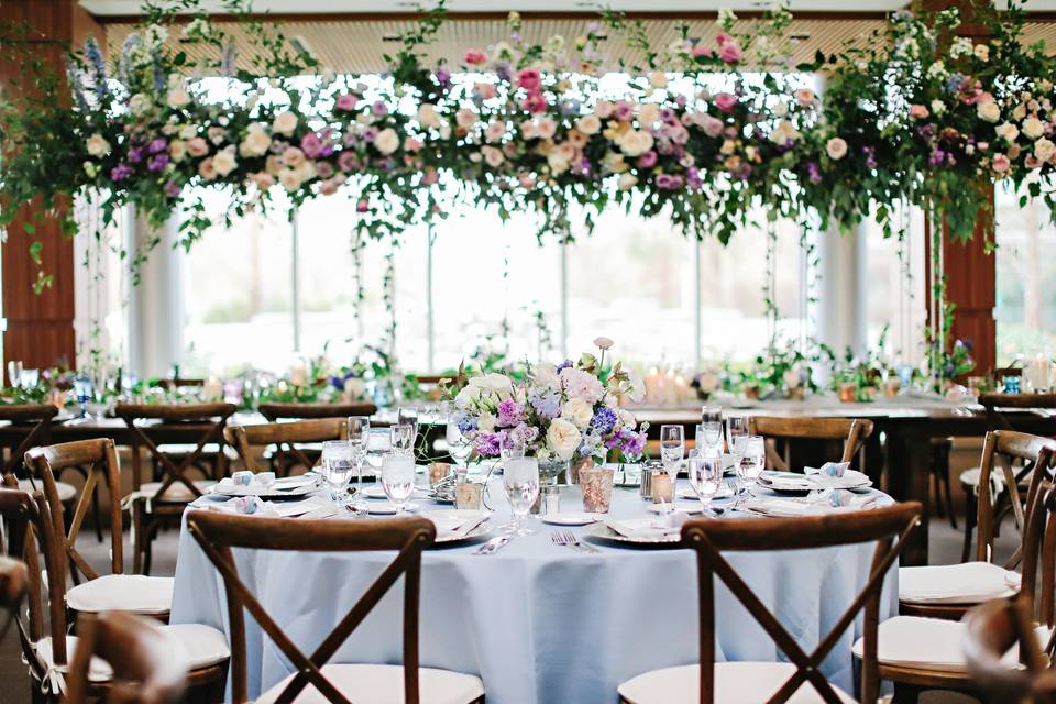 Spring garden wedding reception