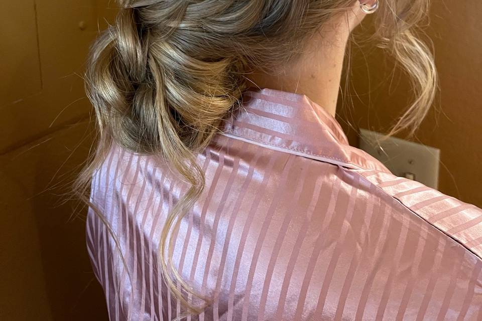 Loose braided bun