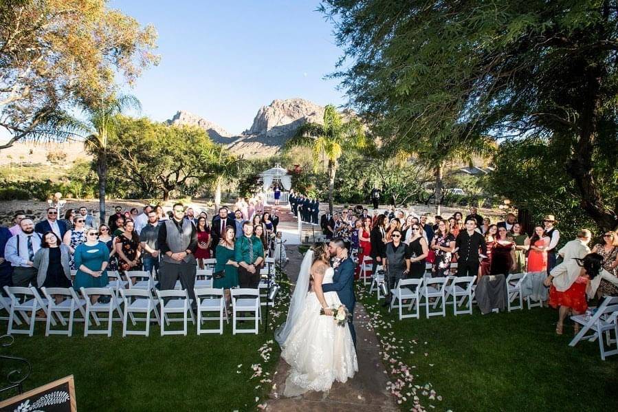 Ceremony with mountain view