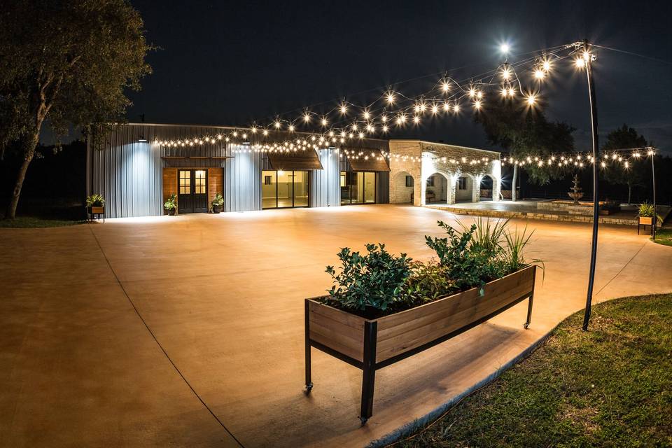 Patio at night