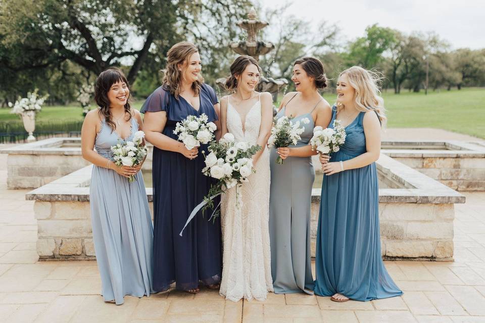 Bridesmaids in Blue