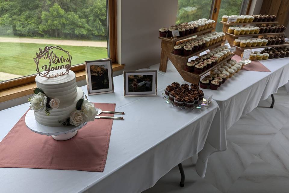 Wedding Cake and Cupcakes