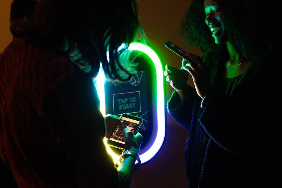 Photo booths with LED lighting