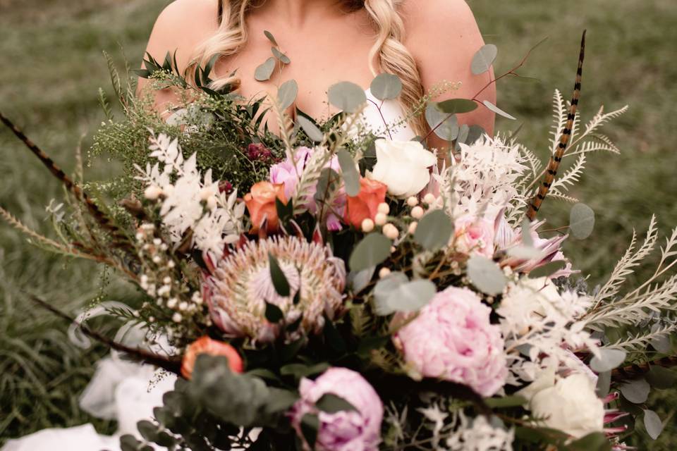 Bride and her bouquet