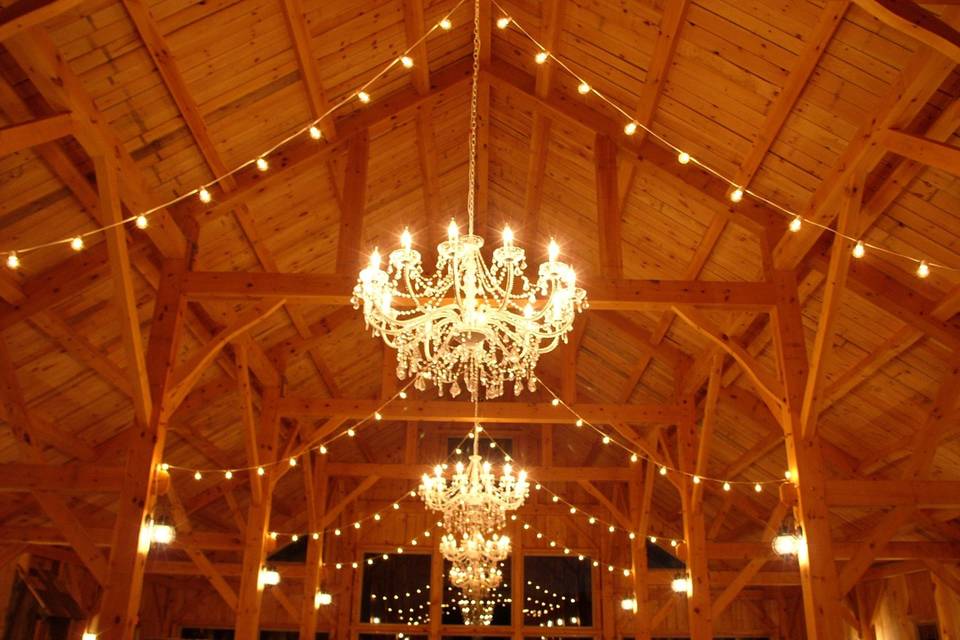 Chandeliers with string lights