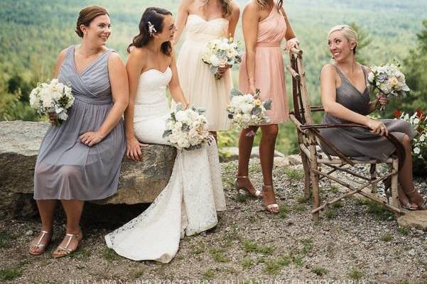 Bride and bridesmaids