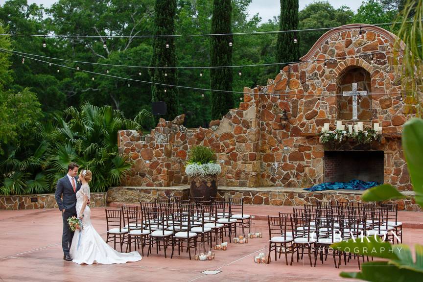 Outdoor wedding setup