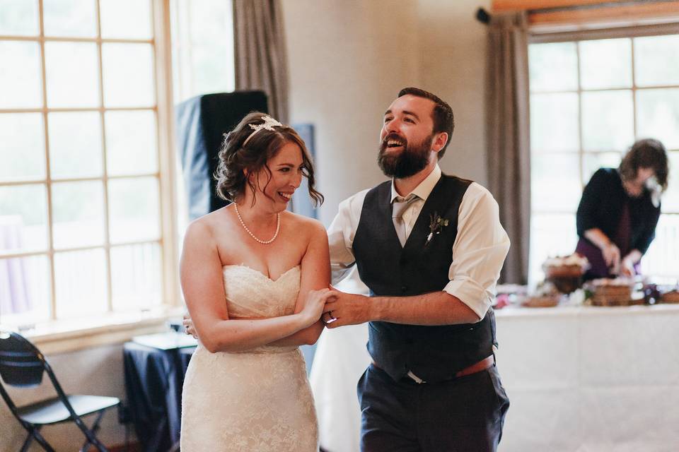 Couple dancing with joy