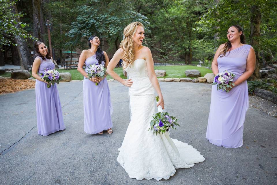 Bride and bridesmaids