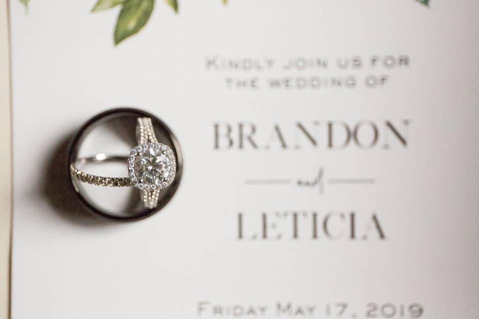 Detail shot of wedding rings