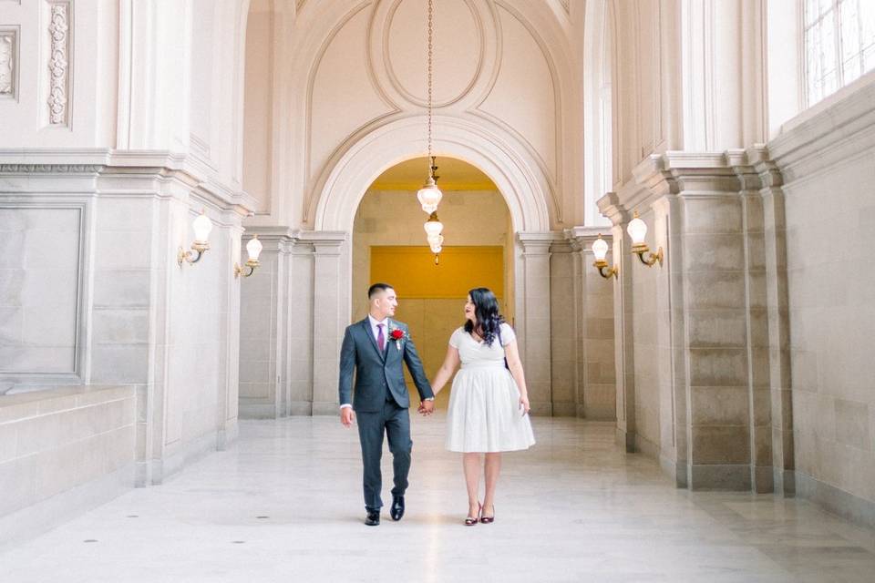 Intimate Wedding. SF City Hall