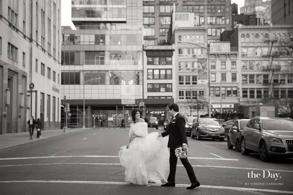 Bride in the city