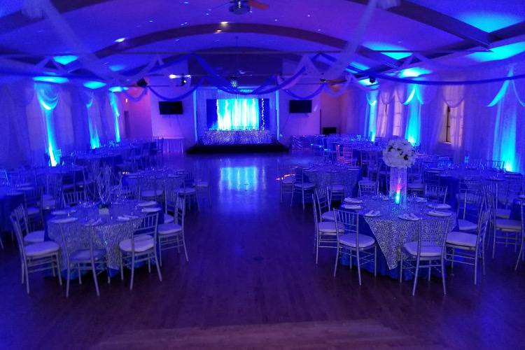 LED Uplighting Blue Wash